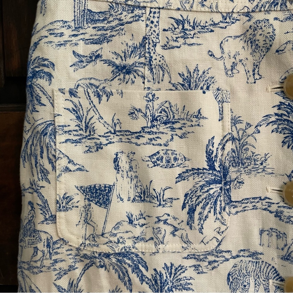 TORY BURCH Blue and White Safari print Buttoned down Dress NWT - Picture 5 of 10